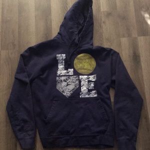I love softball hoodie- navy blue - Juniors MD